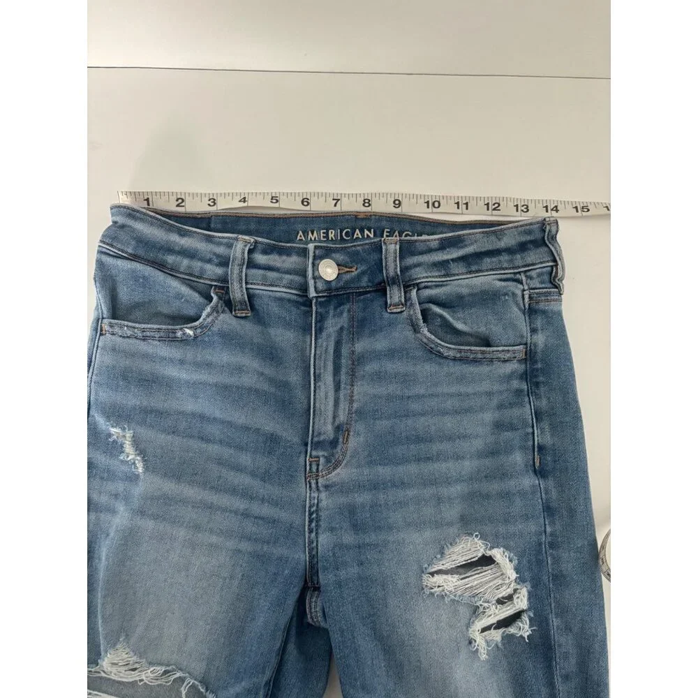 AE Jeggings 8 Next Level Stretch Distressed High Rise Festival Grunge Streetwear - Picture 7 of 16